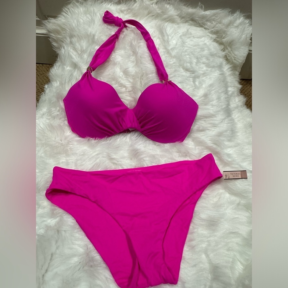 Bright Pink Victorias Secret Swim Set